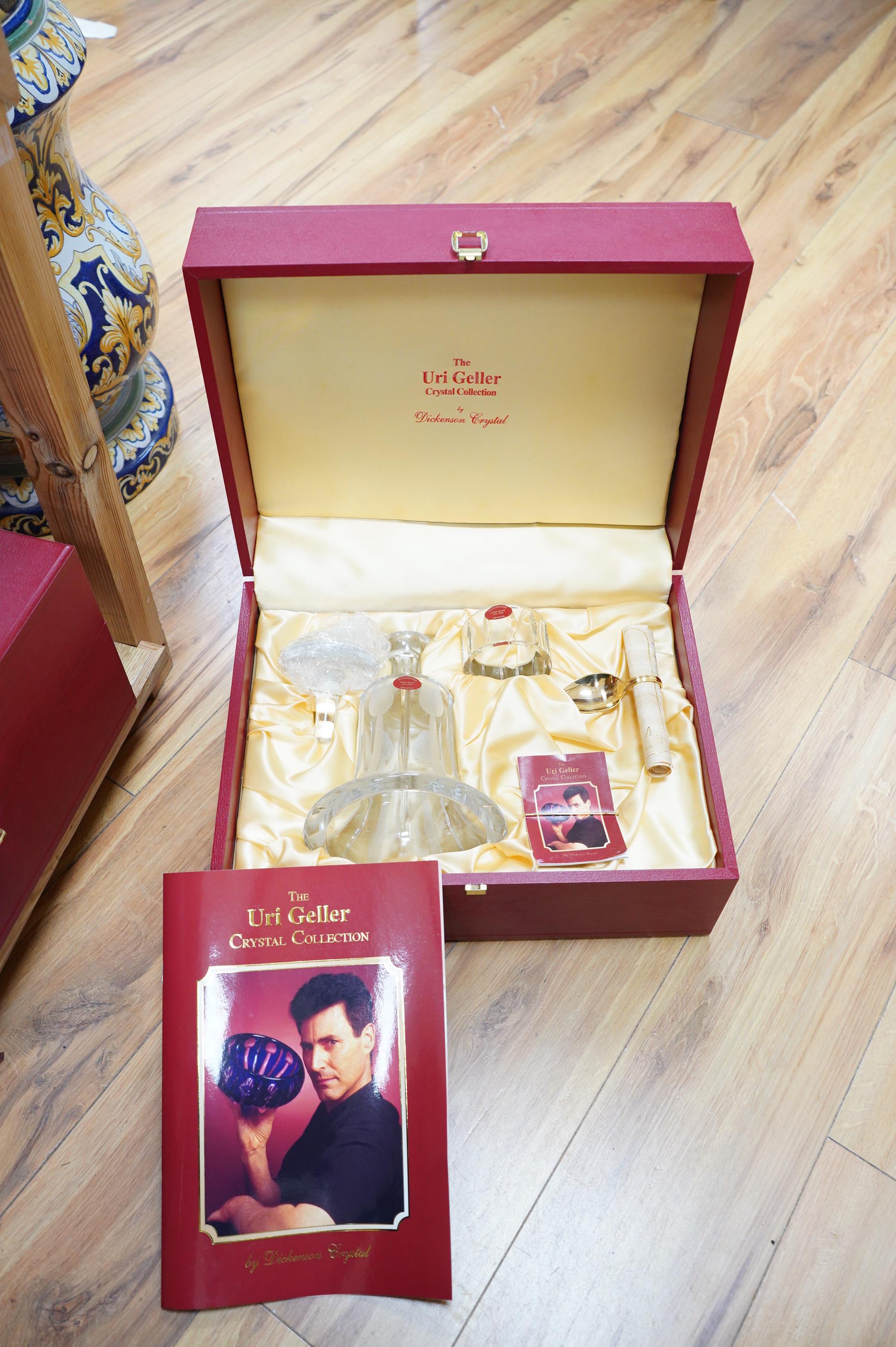 The Uri Geller Crystal Collection - three cased sets by Dickenson Crystal